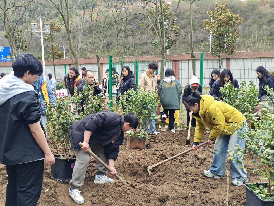 师生劳动中