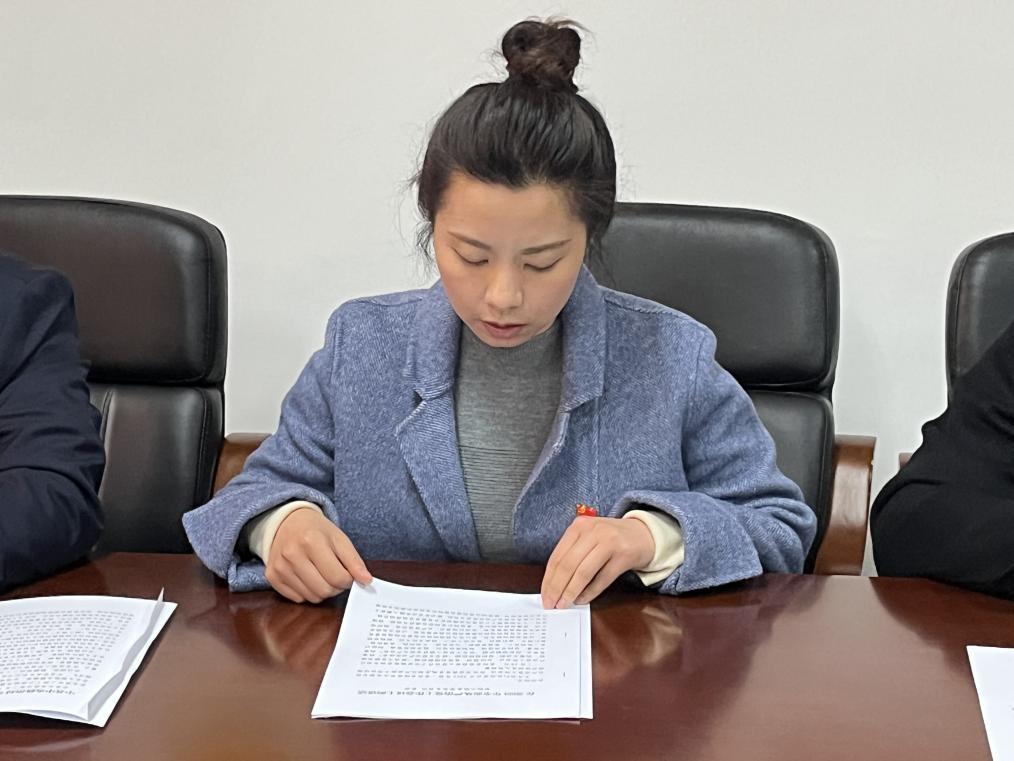 党总支书记黄莹总结会议